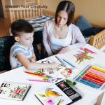 KALOUR 50 Colors Erasable Colored Pencils Set - Easy to Erase, Vibrant and Smooth Coloring Pencils with Erasers - Ideal for Drawing, Sketching, and Coloring Books -Perfect for Adults Beginners Artists