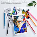 KALOUR 50 Colors Erasable Colored Pencils Set - Easy to Erase, Vibrant and Smooth Coloring Pencils with Erasers - Ideal for Drawing, Sketching, and Coloring Books -Perfect for Adults Beginners Artists