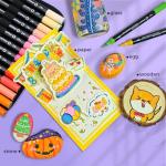 Artecho Acrylic Paint Markers 72 Colors with Bag, Acrylic Paint Pens with Brush Tip and Fine Tip for Stone, Rock Painting, Paper, Pumpkin, Wood, Egg, Canvas, Ceramic, Fabric, leather, Glass