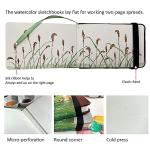 Watercolor Journal, 3.5x5.5”, 140 LB, 300 GSM, tumuarta Cotton Paper, Cold Press, 24 Sheets, 48 Pages, Watercolor Paper Sketchbooks for Use As Travel Notebook and Mixed Media Pad On The Go