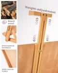DJAR Tabletop Easel for Painting, Adjustable Solid Beech Wood Table Top Easel Stand for Artists & Adults, Sketching Drawing Board Hold Canvas up to 23", Natural