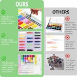 24 Colors Large Block Watercolor Paint Set for Watercolors Workbook, Portable Water Colors Paint Kit with 2 Paintbrushes 1 Waterbrush, for Adult Kids Painting Beginners & Professional Amateur Hobbyists (Classic 24 Colors)