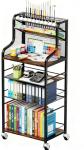 PAPAGIFTREE 4 Tier Rolling Utility Cart with 360° Lockable Wheels, Art Cart for Art Organizer and Storage, for Supply Studio, Rolling File Cart for Paper Organizer and Office Organization, Home