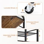 PAPAGIFTREE 4 Tier Rolling Utility Cart with 360° Lockable Wheels, Art Cart for Art Organizer and Storage, for Supply Studio, Rolling File Cart for Paper Organizer and Office Organization, Home