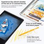 ARTEZA Colored Pencils 72 Soft Wax-Based Color Pencils for Adults & Artists. Pre-Sharpened Drawing Set for Blending, Coloring, Shading & Sketching. Professional Art Supplies in Tin Box, Holiday Gift