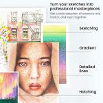 ARTEZA Colored Pencils 72 Soft Wax-Based Color Pencils for Adults & Artists. Pre-Sharpened Drawing Set for Blending, Coloring, Shading & Sketching. Professional Art Supplies in Tin Box, Holiday Gift