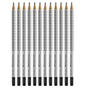 Faber-Castell Grip Graphite Pencils with Erasers – No. 2.5, 8mm, Drawing Pencils for Kids, Sketch Pencils, Art Pencils for Drawing and Shading (12 Count)