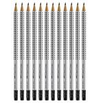 Faber-Castell Grip Graphite Pencils with Erasers – No. 2.5, 8mm, Drawing Pencils for Kids, Sketch Pencils, Art Pencils for Drawing and Shading (12 Count)