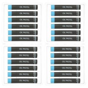 PATIKIL Light Blue Oil Pastels, 24Pcs Soft Oil Crayons Creamy Pastels Stick Art Supplies for Art Painting Drawing Blending Graffiti for Drawing Beginners Artists