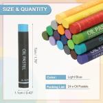 PATIKIL Light Blue Oil Pastels, 24Pcs Soft Oil Crayons Creamy Pastels Stick Art Supplies for Art Painting Drawing Blending Graffiti for Drawing Beginners Artists