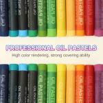 PATIKIL Light Blue Oil Pastels, 24Pcs Soft Oil Crayons Creamy Pastels Stick Art Supplies for Art Painting Drawing Blending Graffiti for Drawing Beginners Artists