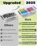 GEOPHIA 6 Pack Extra Large Pencil Box with Removable Divider, Thickened Pencil Case Bulk, Clear Crayon Marker Organizer Stackable Plastic Small Storage Containers for Pen Craft School Supplies(Grey)