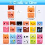 Sooez 12 Pack Pencil Erasers, Cute Erasers Pencil Eraser with Clean up Roller Pencil Eraser Shaving Roller Case Erasers for Party Favors Gift Supplies