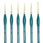 Transon Detail Thin Paint Brush Set 6pcs for Model Minature Craft and Art Painting Green