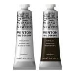 Winton Oil Colour Paint Pack with 37ml Titanium White & 37ml Ivory Black