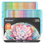 Shuttle Art 60 Pastel Colored Pencils, Colored Pencils for Adult Coloring, Soft Core Pencil in Gift Tin Box, Drawing Pencil for Kids Adults Beginners Artists Drawing Coloring Sketching
