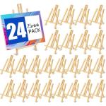 ESRICH 24 Pack 11.8" Wood Easels,Tabletop Easel for Painting,Painting Party, Displaying Canvases, Kids Student Table School Desktop, Portable Canvas Photo Picture Sign Holder
