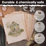 LEATHER VILLAGE Watercolor Paper- 6 X 4 inches - 25 Sheets Watercolor Paper for Drawing, Sketching, Painting & Crafts - 150 GSM Thick Deckle Edge Virgin Cotton Handmade Paper - Vintage