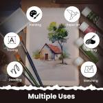 LEATHER VILLAGE Watercolor Paper- 6 X 4 inches - 25 Sheets Watercolor Paper for Drawing, Sketching, Painting & Crafts - 150 GSM Thick Deckle Edge Virgin Cotton Handmade Paper - Vintage