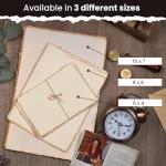 LEATHER VILLAGE Watercolor Paper- 6 X 4 inches - 25 Sheets Watercolor Paper for Drawing, Sketching, Painting & Crafts - 150 GSM Thick Deckle Edge Virgin Cotton Handmade Paper - Vintage