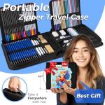 106 Pack Drawing Set Sketching Kit, Pro Art Supplies with 3-Color Sketchbook, Coloring Book, Graphite Colored Charcoal Watercolor & Metallic Pencils, Drawing Supplies Gift Case for Artists Adults Kids