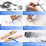 106 Pack Drawing Set Sketching Kit, Pro Art Supplies with 3-Color Sketchbook, Coloring Book, Graphite Colored Charcoal Watercolor & Metallic Pencils, Drawing Supplies Gift Case for Artists Adults Kids