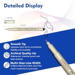 CHARSOCO Black Micro Pens, 12 Sizes in 0.23mm - 5mm, Waterproof Archival Ink, Fine Point Pen for Artist Illustration, Sketching, Anime, Manga and Technical Drawing