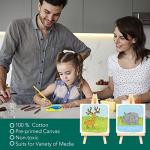 ESRICH Mini Stretched Canvas 16Pack 3x3inch, 2/5Inch Profile Art Primed Canvases for Painting, Cotton Small Professional Stretched Canvas for Kids and Art Supplies.