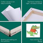 ESRICH Mini Stretched Canvas 16Pack 3x3inch, 2/5Inch Profile Art Primed Canvases for Painting, Cotton Small Professional Stretched Canvas for Kids and Art Supplies.