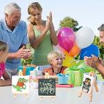 ESRICH Mini Stretched Canvas 16Pack 3x3inch, 2/5Inch Profile Art Primed Canvases for Painting, Cotton Small Professional Stretched Canvas for Kids and Art Supplies.