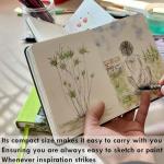 tumuarta Square Watercolor Journal,140 LB,300 GSM,5.5X5.5, Cotton Paper,Cold Press,24 Sheets, Watercolor Paper Sketchbooks for Use As Travel Notebook and Mixed Media Pad