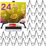 AROIC 24 Pack 14'' Tabletop Easels, Black Steel Table Top Easels for Display, Adjustable Portable Table Top Easel for Paintings, Signs, Posters,Frame Pictures(with 24 Bags)