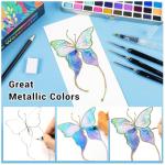 APOGO Watercolor Paint Set,50 Colors in Portable Box Travel Watercolor Set,Water Color Paint Sets,Adult and Beginner Watercolor Painting Kits with Watercolor Papers and Brushes Art supplies