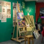 Falling in Art Extra Large H-Frame Studio Easel, Solid Beechwood Artist Easel with Storage Tray, Adjustable Canvas Holder Stand with Rolling Wheels for Painting Adult