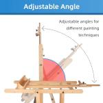 Falling in Art Extra Large H-Frame Studio Easel, Solid Beechwood Artist Easel with Storage Tray, Adjustable Canvas Holder Stand with Rolling Wheels for Painting Adult