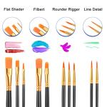 ESRICH Acrylic Paint Brushes Set,8Packs /80 Pcs Black Nylon Paintbrushes, Suitable for Acrylic Oil Watercolor Rock Body Face Nail Art,Perfect Suit of Art Painting, Best Gift for Kids Adult Drawing