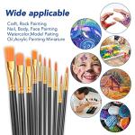 ESRICH Acrylic Paint Brushes Set,8Packs /80 Pcs Black Nylon Paintbrushes, Suitable for Acrylic Oil Watercolor Rock Body Face Nail Art,Perfect Suit of Art Painting, Best Gift for Kids Adult Drawing