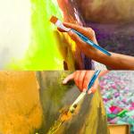 Sdanart 1 inch Flat Paint Brushes for Acrylic Painting，3 PCS Large Acrylic Paint Brush Bulk，Fabric Paintbrushes Craft Brush，Artists Paintbrush for Watercolor Oil Rock Face Body Art Canvas (3)