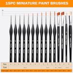 Paint Brushes Set, Aoartix 15 Pcs Black All Purpose Model Paint Drybrush for Acrylic Oil Watercolor Face, Detail Painting Brushes for Figurines Models Art Adults Craft Supplies- Triangular Handles