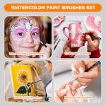 Paint Brushes Set, Aoartix 15 Pcs Black All Purpose Model Paint Drybrush for Acrylic Oil Watercolor Face, Detail Painting Brushes for Figurines Models Art Adults Craft Supplies- Triangular Handles