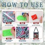 5D DIY Diamond Art Painting Crossbody Bag for Women, Shoulder Bag with Zipper Adjustable Shoulder Strap for Shopping-#10-Flower