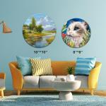 ESRICH Canvas Boards for Painting-21 Pack Blank Canvas Boards-4x4, 5x7, 8x10, 9x12, 11x14, Round Canvas D8, D10, Cotton Primed Canvas Panels, Painting Canvas for Oil, Acrylic, Watercolor.