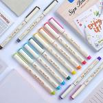 WRITECH Brush Tip Marker Pens: Artist Markers Flexible Tip Water Based 12ct Assorted Colors for Journaling Adult Coloring Hand Lettering Calligraphy Drawing Vibrant Colored