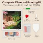 CRAFTHUB Wicked Diamond Art – Everyone Deserves The Chance to Fly – 5D Diamond Painting Kit & Tools – with Big Trays & Light Pens – Officially Licensed Merchandise – 25.6' x 15.7"