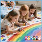 20 Pack Mini Acrylic Paint Set, 12 Colors Washable Paint Strips for Kids & Adults - Includes 40 Brushes (20 Flat + 20 Pointed), 280 PCS kids Paint Kits for Easter Eggs, Birthday, Classroom Party