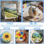 20 Pack Mini Acrylic Paint Set, 12 Colors Washable Paint Strips for Kids & Adults - Includes 40 Brushes (20 Flat + 20 Pointed), 280 PCS kids Paint Kits for Easter Eggs, Birthday, Classroom Party