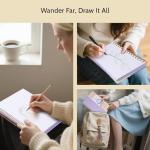 Yoment 5.5" x 8.5" Sketch Book, Small Sketchbook for Drawing, 100 Sheets(68 lb/100gsm) Hardcover Spiral Sketch Pad for Kids with Pencil Art Sketchbook Drawing Paper Pad Book for Adults Artists,Purple