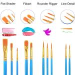 ESRICH Acrylic Paint Set,Paint Set with 10 Paint Brushes12 Color 12ml Acrylic Paint,1 Palettes and 4 Pcs Canvas for Students, Artists and Beginner Art Supplies