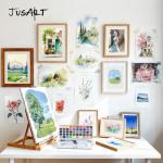 JusArt 50 Colors Watercolor Paint Set,Art Supplies with Metallic Color, Detail Painting Brushes, Water Brush Pens, Portable Travel Painting Kit for Artists, Professionals, Adults, Kids