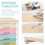 SYKIARIOL Rolling Storage Cart with Drawers,Utility Cart With 8 Drawers and Wooden Tabletop,Rolling Drawer Cart,Storage Drawer Cart for Living Room,Classroom,Bedroom,Bathroom,Dorm,Office,Rainbow